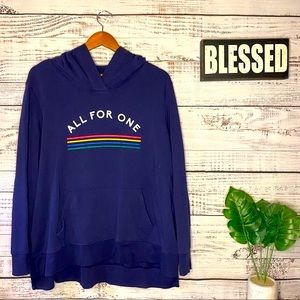 All For One Navy Rainbow Hoodie Sweatshirt
